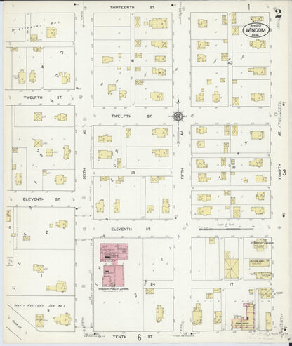 Sanborn Fire Insurance Map from Windom, Cottonwood County, Minnesota (1913), Sheet #0002 - Historic Sanborn Fire Insurance Map Print, vintage old map wall art, antique decor, genealogy gift, Minnesota Minnesota map