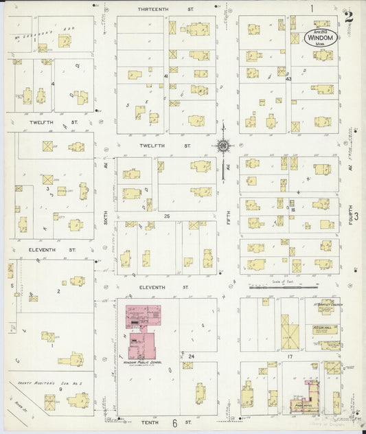 Sanborn Fire Insurance Map from Windom, Cottonwood County, Minnesota (1913), Sheet #0002 - Historic Sanborn Fire Insurance Map Print, vintage old map wall art, antique decor, genealogy gift, Minnesota Minnesota map