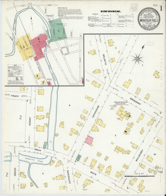 Sanborn Fire Insurance Map from Montour Falls, Schuyler County, New York. (1908) – Historic Sanborn Fire Insurance Map Print