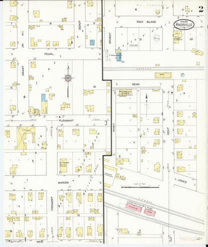 Sanborn Fire Insurance Map from Knoxville, Marion County, Iowa (1913), Sheet #0002 - Historic Sanborn Fire Insurance Map Print