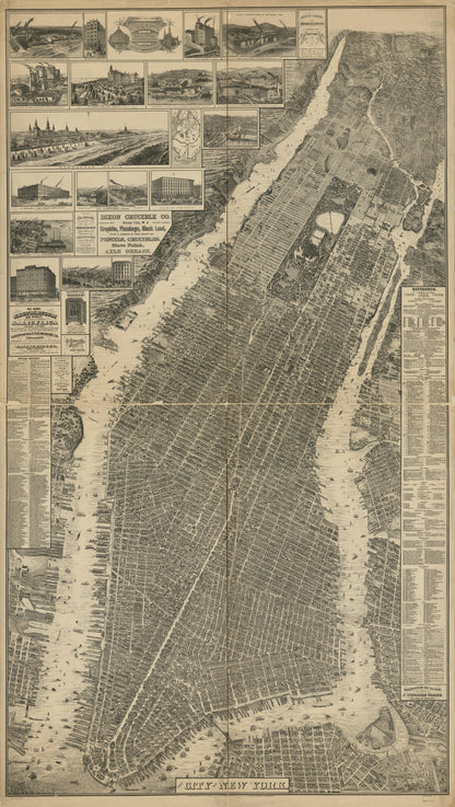 The city of New York. (1879) – Historic Bird’s-Eye View Panorama Print