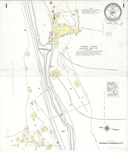 Sanborn Fire Insurance Map from Gem, Shoshone County, Idaho. (1927) – Historic Sanborn Fire Insurance Map Print