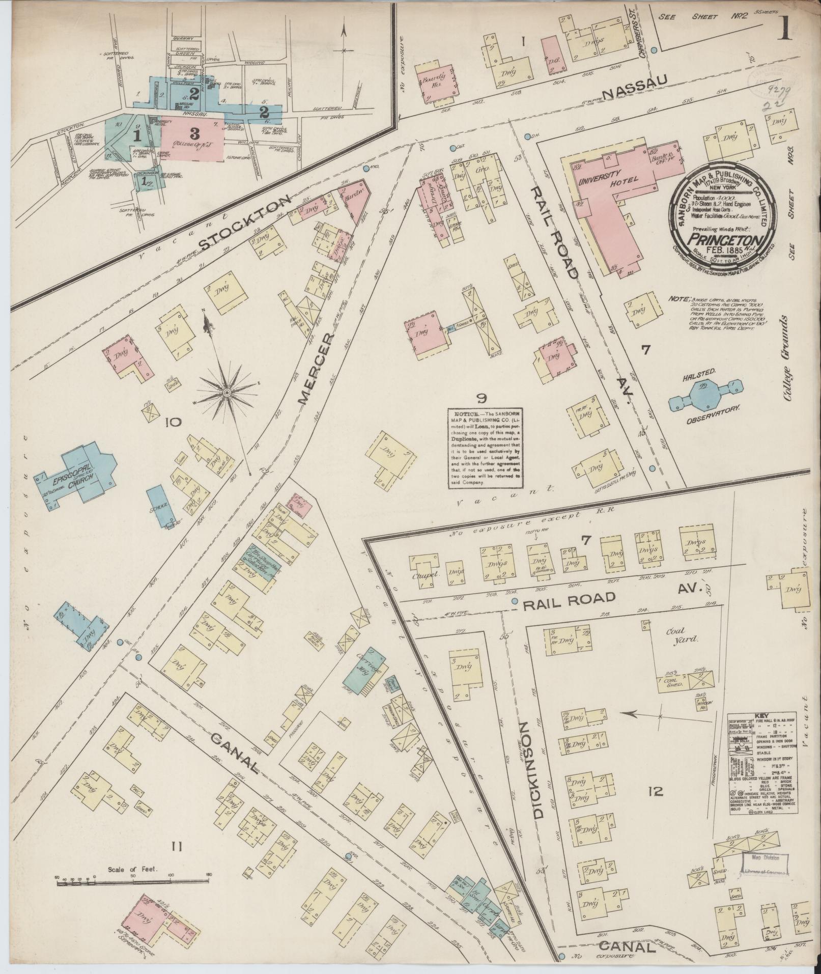 Sanborn Fire Insurance Map from Princeton, Mercer County, New Jersey. (1885) – Historic Sanborn Fire Insurance Map Print