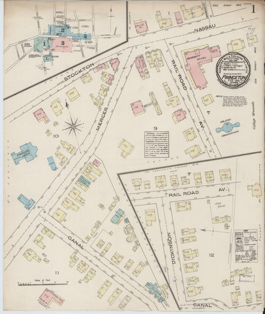 Sanborn Fire Insurance Map from Princeton, Mercer County, New Jersey. (1885) – Historic Sanborn Fire Insurance Map Print