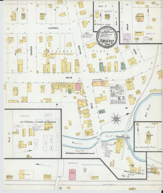 Sanborn Fire Insurance Map from Amherst, Portage County, Wisconsin (1901), Sheet #0001 - Historic Sanborn Fire Insurance Map Print, vintage old map wall art, antique decor, genealogy gift, Wisconsin Wisconsin map