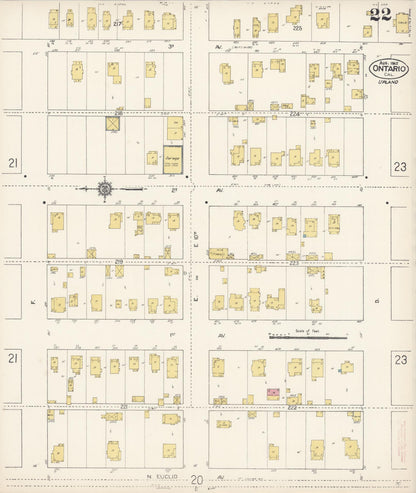 Sanborn Fire Insurance Map from Ontario, San Bernardino County, California (1912), Sheet #0022 - Complete Map Set gallery image, historic Sanborn map, vintage wall art, California California