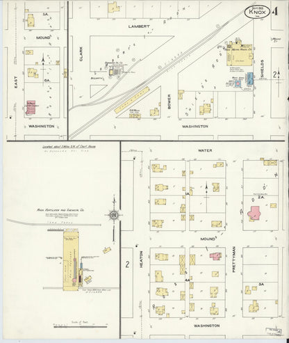 Sanborn Fire Insurance Map from Knox, Starke County, Indiana (1909), Sheet #0004 - Historic Sanborn Fire Insurance Map Print, vintage old map wall art, antique decor, genealogy gift, Indiana Indiana map