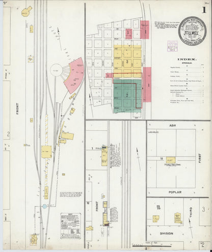 Sanborn Fire Insurance Map from Stillwell, Adair County, Oklahoma (1904), Sheet #0001 - Complete Map Set gallery image, historic Sanborn map, vintage wall art, Oklahoma Oklahoma