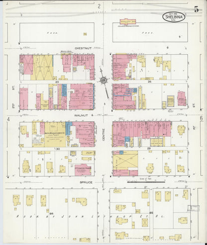 Sanborn Fire Insurance Map from Shelbina, Shelby County, Missouri (1916), Sheet #0005 - Complete Map Set gallery image, historic Sanborn map, vintage wall art, Missouri Missouri