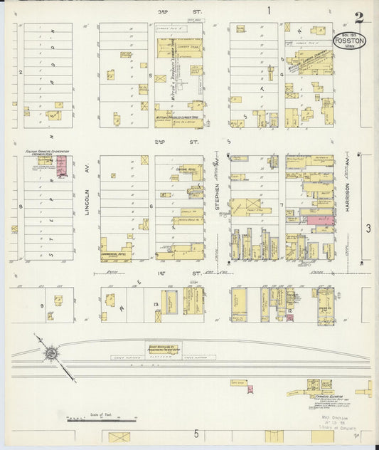Sanborn Fire Insurance Map from Fosston, Polk County, Minnesota (1913), Sheet #0002 - Historic Sanborn Fire Insurance Map Print, vintage old map wall art, antique decor, genealogy gift, Minnesota Minnesota map