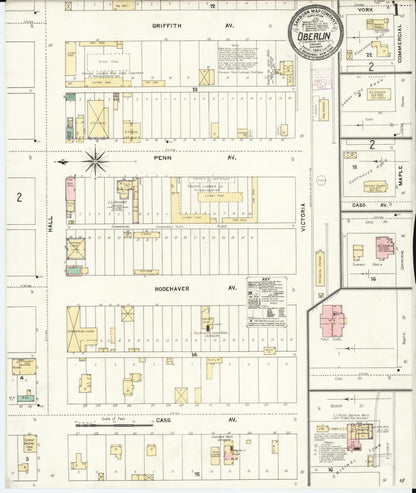 Sanborn Fire Insurance Map from Oberlin, Decatur County, Kansas (1904), Sheet #0001 - Complete Map Set gallery image, historic Sanborn map, vintage wall art, Kansas Kansas