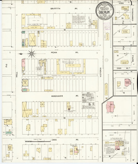 Sanborn Fire Insurance Map from Oberlin, Decatur County, Kansas (1904), Sheet #0001 - Complete Map Set gallery image, historic Sanborn map, vintage wall art, Kansas Kansas