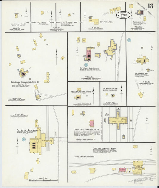 Sanborn Fire Insurance Map from Victor, Teller County, Colorado (1908), Sheet #0013 - Historic Sanborn Fire Insurance Map Print, vintage old map wall art, antique decor, genealogy gift, Colorado Colorado map