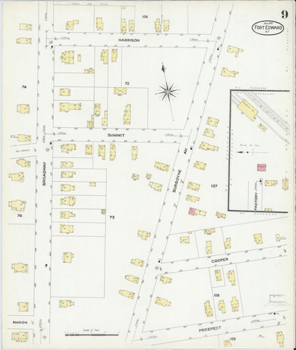Sanborn Fire Insurance Map from Fort Edward, Washington County, New York (1909), Sheet #0009 - Complete Map Set gallery image, historic Sanborn map, vintage wall art, New York New York