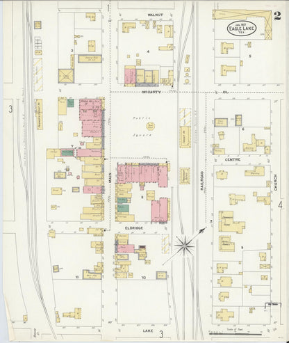 Sanborn Fire Insurance Map from Eagle Lake, Colorado County, Texas (1907), Sheet #0002 - Historic Sanborn Fire Insurance Map Print, vintage old map wall art, antique decor, genealogy gift, Texas Texas map