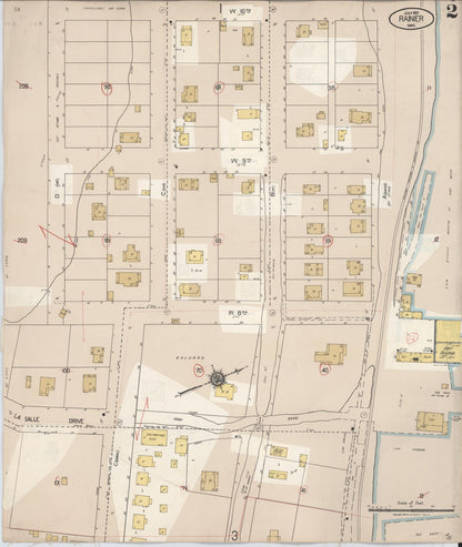 Sanborn Fire Insurance Map from Rainier, Columbia County, Oregon (1931), Sheet #0002 - Complete Map Set gallery image, historic Sanborn map, vintage wall art, Oregon Oregon