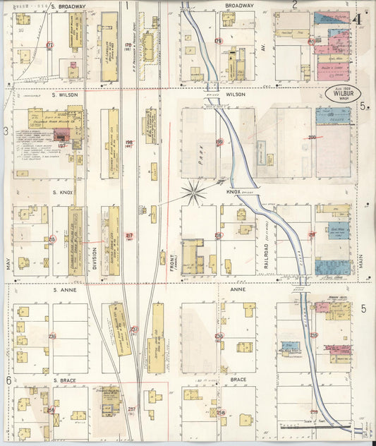Sanborn Fire Insurance Map from Wilbur, Lincoln County, Washington (1930), Sheet #0004 - Historic Sanborn Fire Insurance Map Print, vintage old map wall art, antique decor, genealogy gift, Washington Washington map