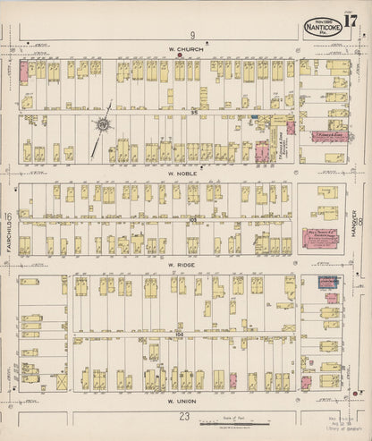 Sanborn Fire Insurance Map from Nanticoke, Luzerne County, Pennsylvania (1920), Sheet #0017 - Historic Sanborn Fire Insurance Map Print, vintage old map wall art, antique decor, genealogy gift, Pennsylvania Pennsylvania map