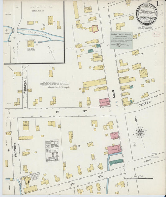 Sanborn Fire Insurance Map from Cherry Creek, Chautauqua County, New York. (1893) – Historic Sanborn Fire Insurance Map Print