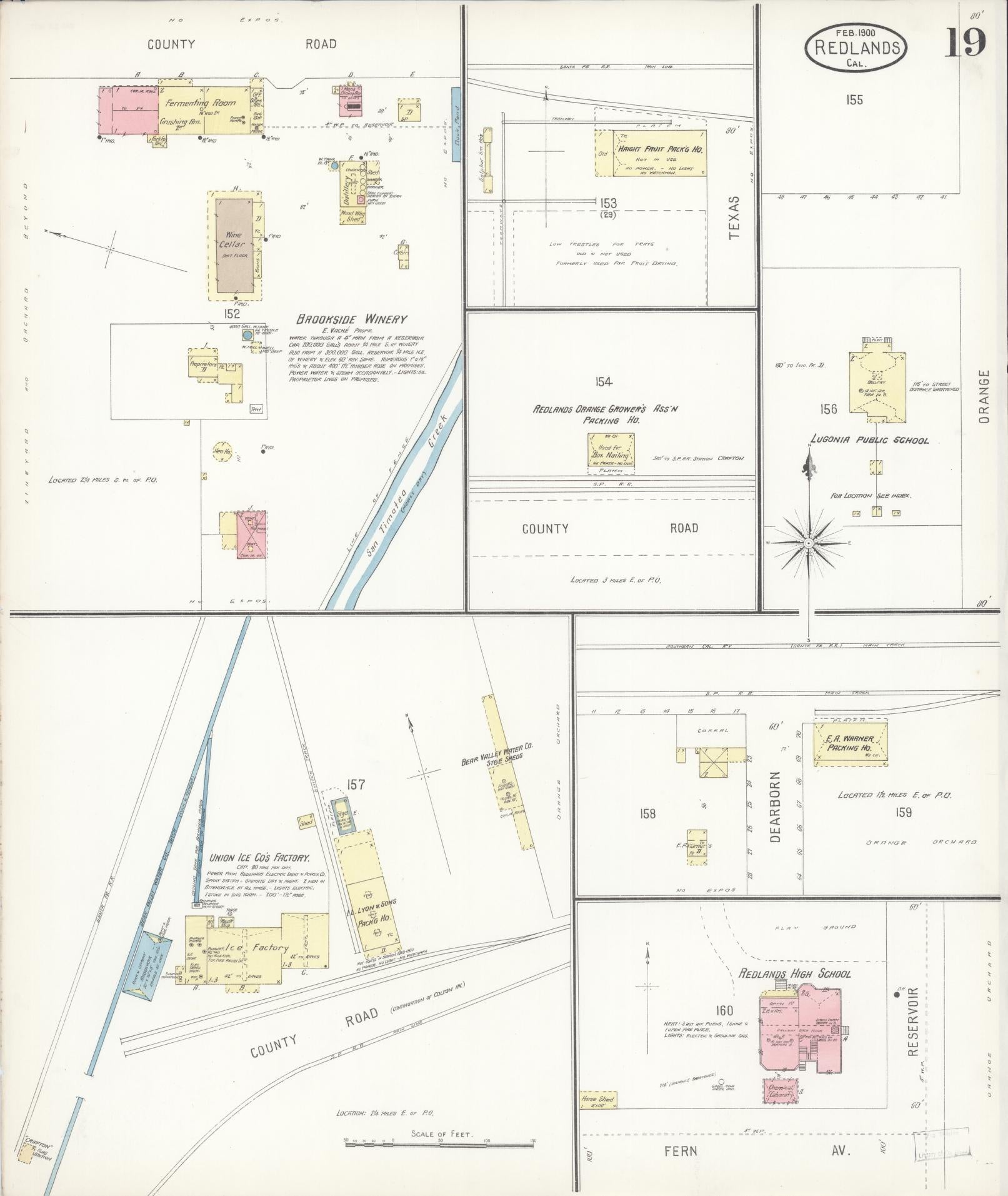 Sanborn Fire Insurance Map from Redlands, San Bernardino County, California (1900), Sheet #0019 - Complete Map Set gallery image, historic Sanborn map, vintage wall art, California California