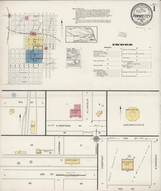 Sanborn Fire Insurance Map from Pawnee City, Pawnee County, Nebraska. (1922) – Historic Sanborn Fire Insurance Map Print