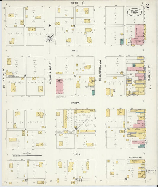 Sanborn Fire Insurance Map from Colby, Thomas County, Kansas (1907), Sheet #0002 - Historic Sanborn Fire Insurance Map Print, vintage old map wall art, antique decor, genealogy gift, Kansas Kansas map