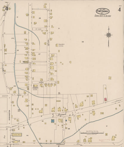Sanborn Fire Insurance Map from Fort Gaines, Clay County, Georgia (1922), Sheet #0004 - Complete Map Set gallery image, historic Sanborn map, vintage wall art, Georgia Georgia