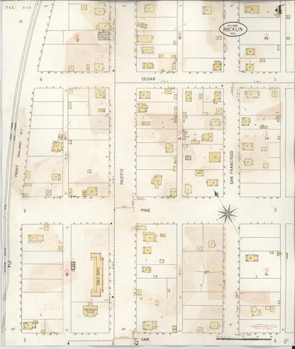 Sanborn Fire Insurance Map from Rocklin, Placer County, California (1941), Sheet #0004 - Complete Map Set gallery image, historic Sanborn map, vintage wall art, California California