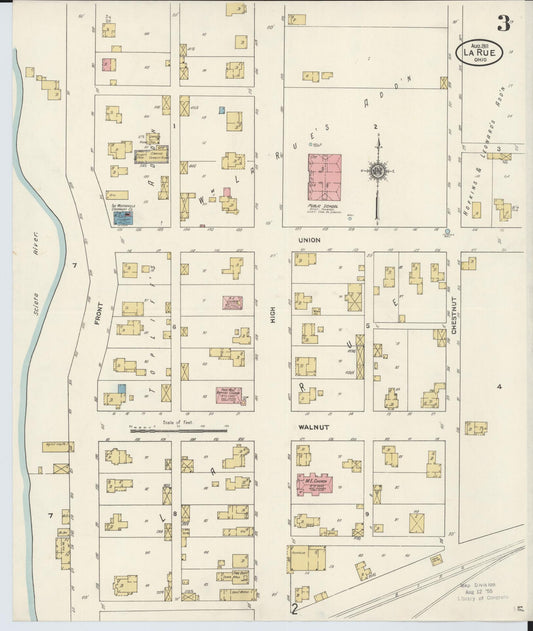 Sanborn Fire Insurance Map from La Rue, Marion County, Ohio (1911), Sheet #0003 - Historic Sanborn Fire Insurance Map Print, vintage old map wall art, antique decor, genealogy gift, Ohio Ohio map