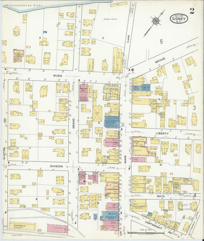 Sanborn Fire Insurance Map from Sidney, Delaware County, New York (1917), Sheet #0002 - Complete Map Set gallery image, historic Sanborn map, vintage wall art, Sidney Delaware