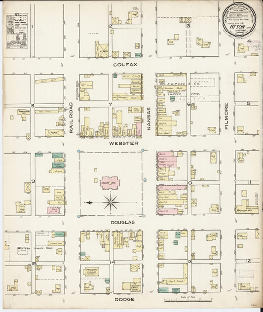 Sanborn Fire Insurance Map from Afton, Union County, Iowa (1886), Sheet #0001 - Historic Sanborn Fire Insurance Map Print, vintage old map wall art