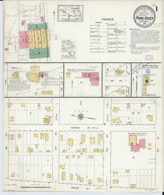 Sanborn Fire Insurance Map from Park River, Walsh County, North Dakota. (1916) – Historic Sanborn Fire Insurance Map Print