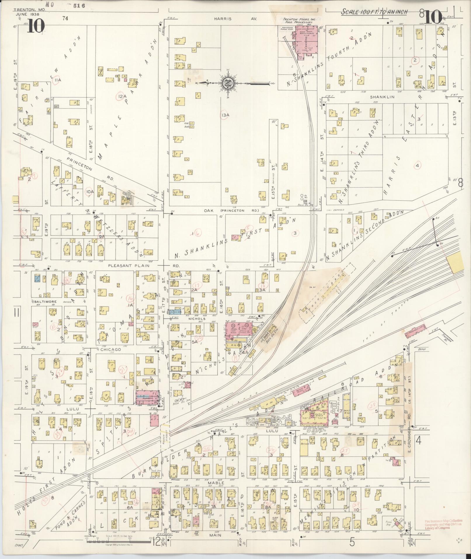 Sanborn Fire Insurance Map from Trenton, Grundy County, Missouri (1948), Sheet #0010 - Complete Map Set gallery image, historic Sanborn map, vintage wall art, Missouri Missouri