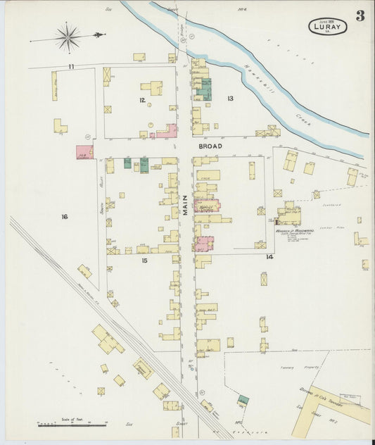 Sanborn Fire Insurance Map from Luray, Page County, Virginia (1891), Sheet #0003 - Historic Sanborn Fire Insurance Map Print, vintage old map wall art, antique decor, genealogy gift, Virginia Virginia map