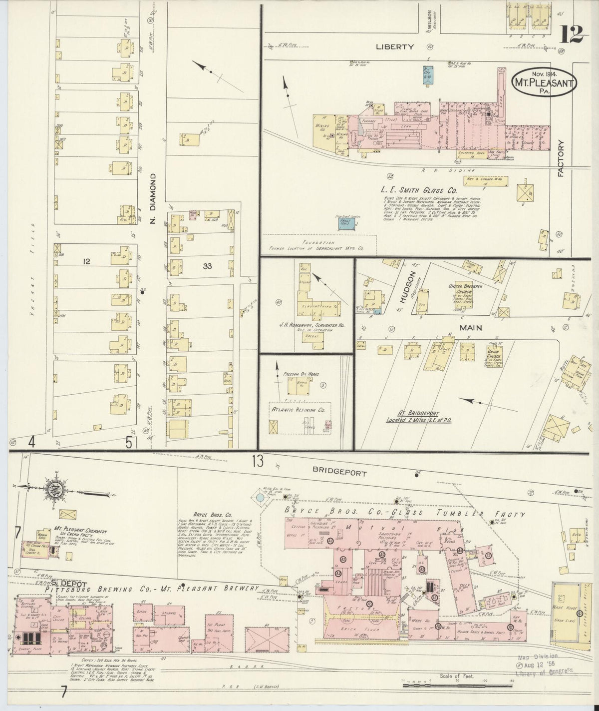 Sanborn Fire Insurance Map from Mount Pleasant, Westmoreland County, Pennsylvania (1914), Sheet #0012 - Complete Map Set gallery image, historic Sanborn map, vintage wall art, Pennsylvania Pennsylvania