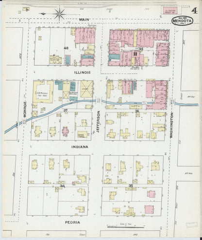 Sanborn Fire Insurance Map from Mendota, La Salle County, Illinois (1891), Sheet #0004 - Complete Map Set gallery image, historic Sanborn map, vintage wall art, Illinois Illinois