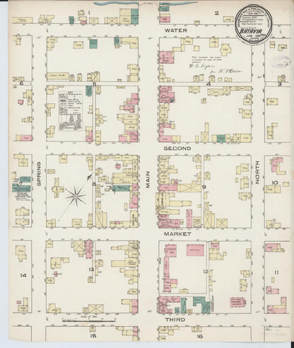 Sanborn Fire Insurance Map from Batavia, Clermont County, Ohio (1885), Sheet #0001 - Historic Sanborn Fire Insurance Map Print, vintage old map wall art, antique decor, genealogy gift, Ohio Ohio map