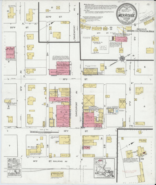 Sanborn Fire Insurance Map from Mer Rouge, Morehouse Parish, Louisiana. (1919) – Historic Sanborn Fire Insurance Map Print