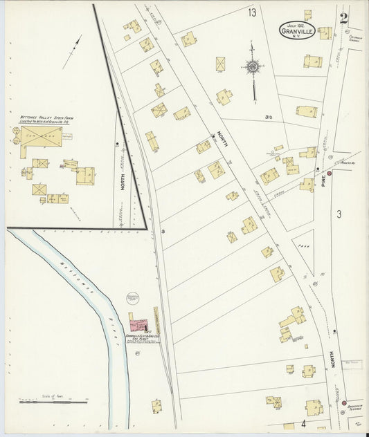Sanborn Fire Insurance Map from Granville, Washington County, New York (1912), Sheet #0002 - Historic Sanborn Fire Insurance Map Print, vintage old map wall art, antique decor, genealogy gift, New York New York map