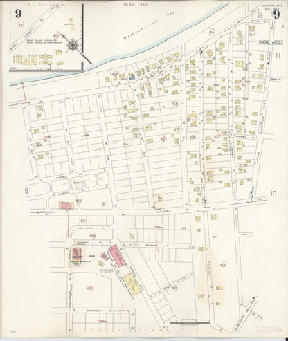 Sanborn Fire Insurance Map from Scituate, Plymouth County, Massachusetts (1944), Sheet #0009 - Complete Map Set gallery image, historic Sanborn map, vintage wall art, Massachusetts Massachusetts
