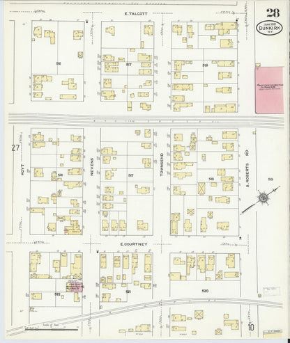 Sanborn Fire Insurance Map from Dunkirk, Chautauqua County, New York (1910), Sheet #0028 - Complete Map Set gallery image, historic Sanborn map, vintage wall art, New York New York