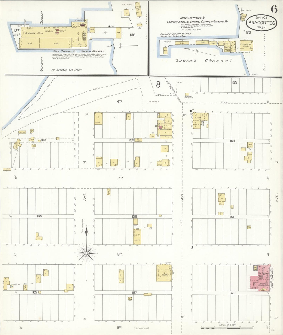 Sanborn Fire Insurance Map from Anacortes, Skagit County, Washington (1903), Sheet #0006 - Complete Map Set gallery image, historic Sanborn map, vintage wall art, Washington Washington