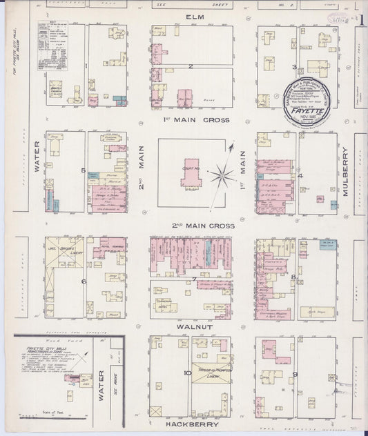 Sanborn Fire Insurance Map from Fayette, Howard County, Missouri (1885), Sheet #0001 - Complete Map Set gallery image, historic Sanborn map, vintage wall art, Missouri Missouri