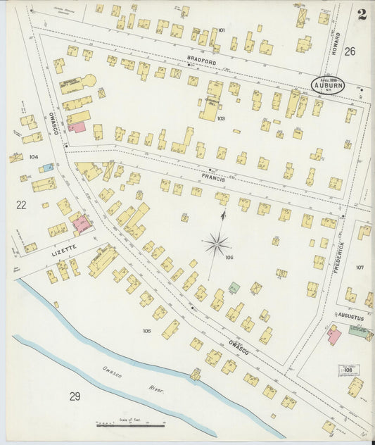 Sanborn Fire Insurance Map from Auburn, Cayuga County, New York (1898), Sheet #0002 - Complete Map Set gallery image, historic Sanborn map, vintage wall art, New York New York