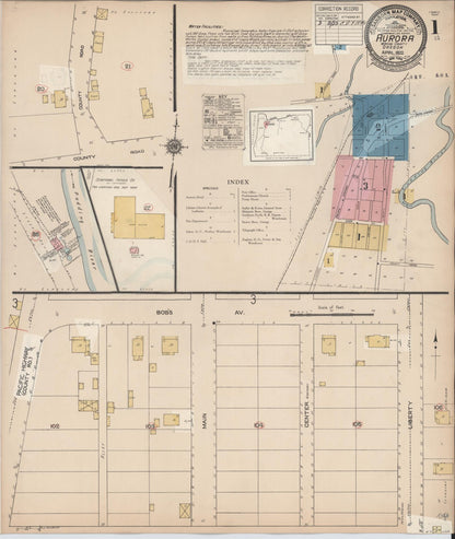 Sanborn Fire Insurance Map from Aurora, Marion County, Oregon (1933), Sheet #0001 - Complete Map Set gallery image, historic Sanborn map, vintage wall art, Oregon Oregon