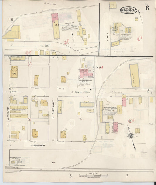 Sanborn Fire Insurance Map from Winnsboro, Wood County, Texas (1943), Sheet #0006 - Historic Sanborn Fire Insurance Map Print, vintage old map wall art, antique decor, genealogy gift, Texas Texas map