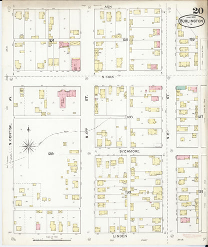 Sanborn Fire Insurance Map from Burlington, Des Moines County, Iowa (1892), Sheet #0020 - Historic Sanborn Fire Insurance Map Print