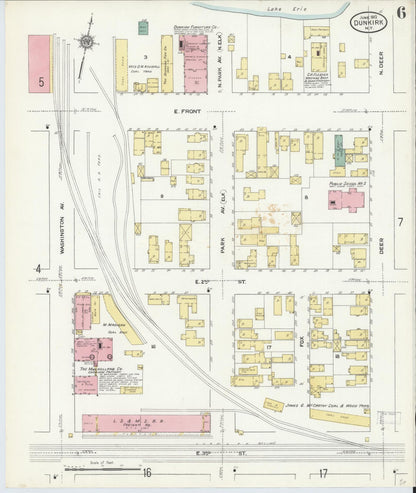 Sanborn Fire Insurance Map from Dunkirk, Chautauqua County, New York (1910), Sheet #0006 - Complete Map Set gallery image, historic Sanborn map, vintage wall art, New York New York