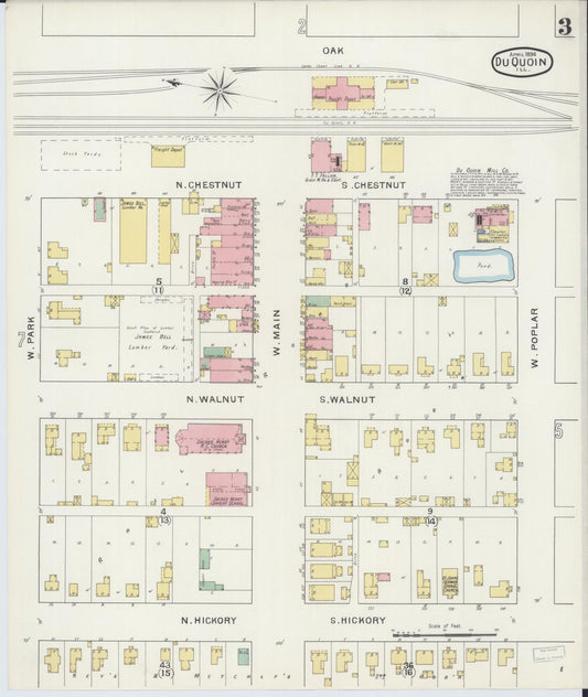 Sanborn Fire Insurance Map from Du Quoin, Perry County, Illinois (1894), Sheet #0003 - Historic Sanborn Fire Insurance Map Print, vintage old map wall art, antique decor, genealogy gift, Illinois Illinois map