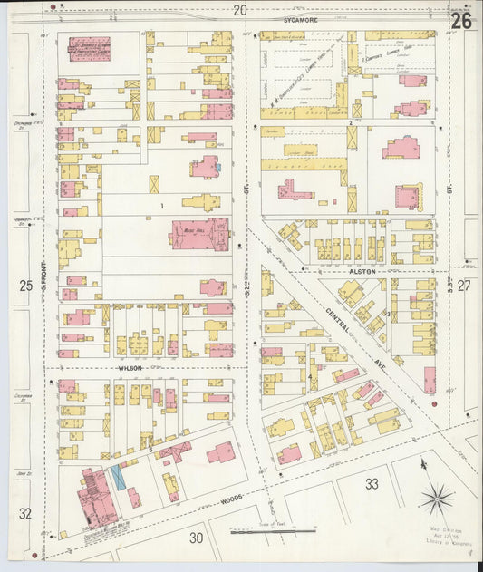 Sanborn Fire Insurance Map from Hamilton, Butler County, Ohio (1899), Sheet #0026 - Historic Sanborn Fire Insurance Map Print, vintage old map wall art, antique decor, genealogy gift, Ohio Ohio map